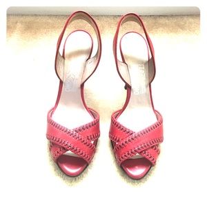 Red and black sandals